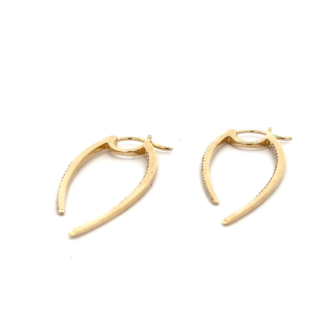 Sabre Tooth Diamond Yellow Gold Earrings