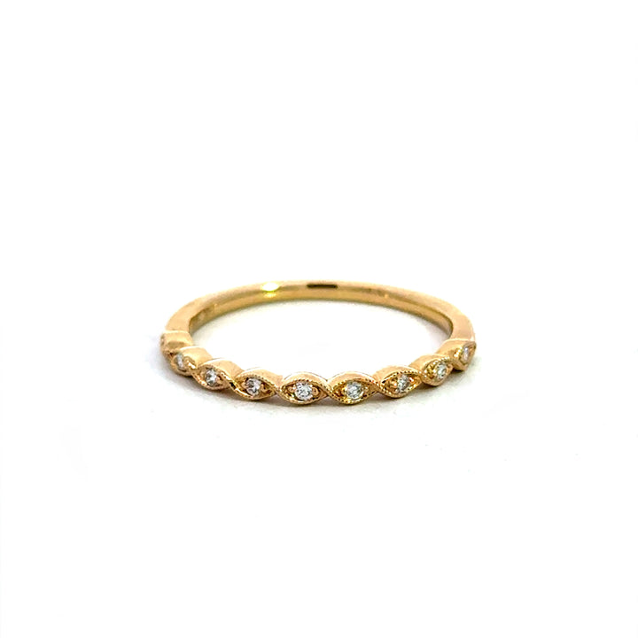 Marquise Shaped Milgrain Band