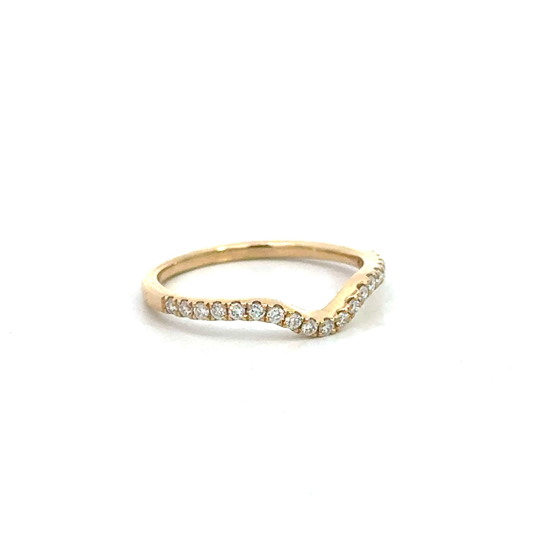14k Yellow Gold Round Curve Diamond Ring