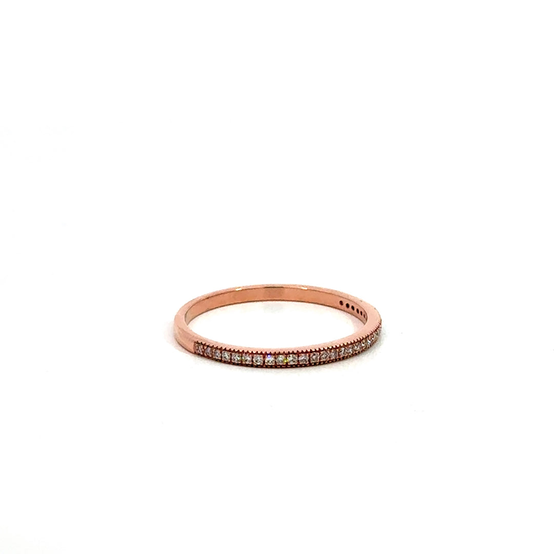 Dainty Diamond Milgrain Stack Ring