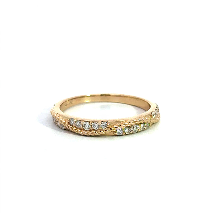 Diamond Wavy Beads Stack Ring
