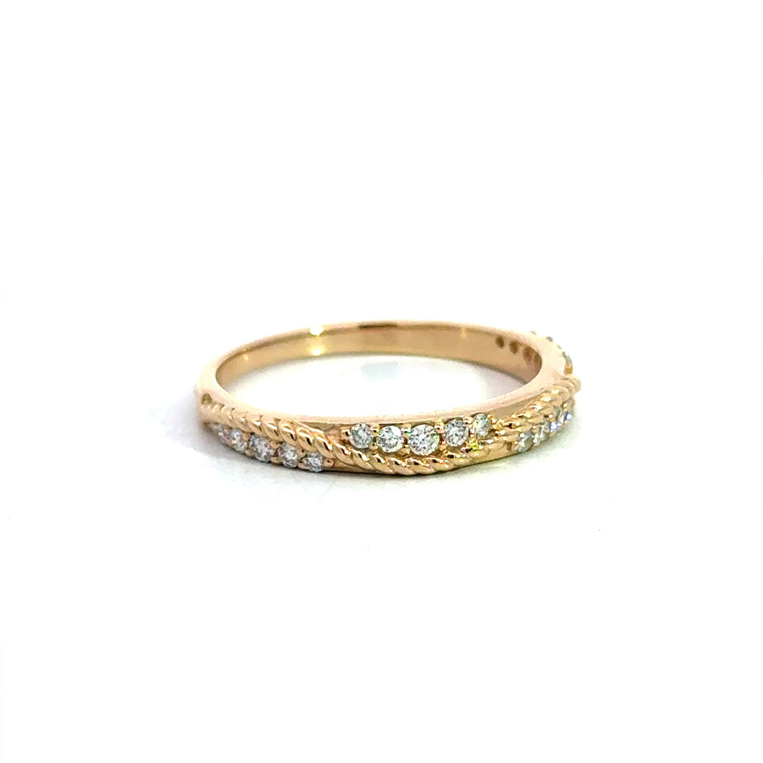 Diamond Wavy Beads Stack Ring