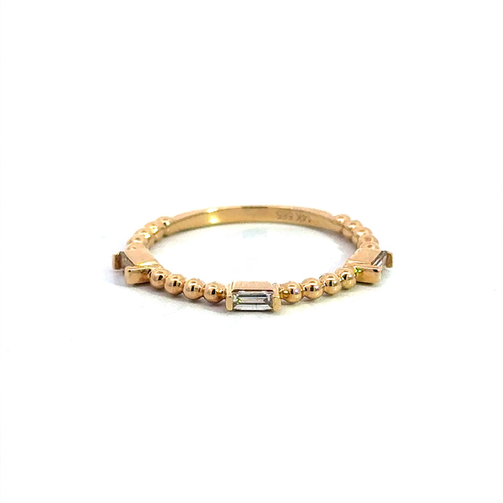 Baguette and Beads Stack Ring