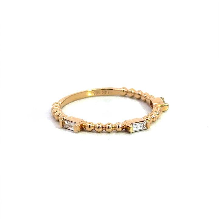 Baguette and Beads Stack Ring