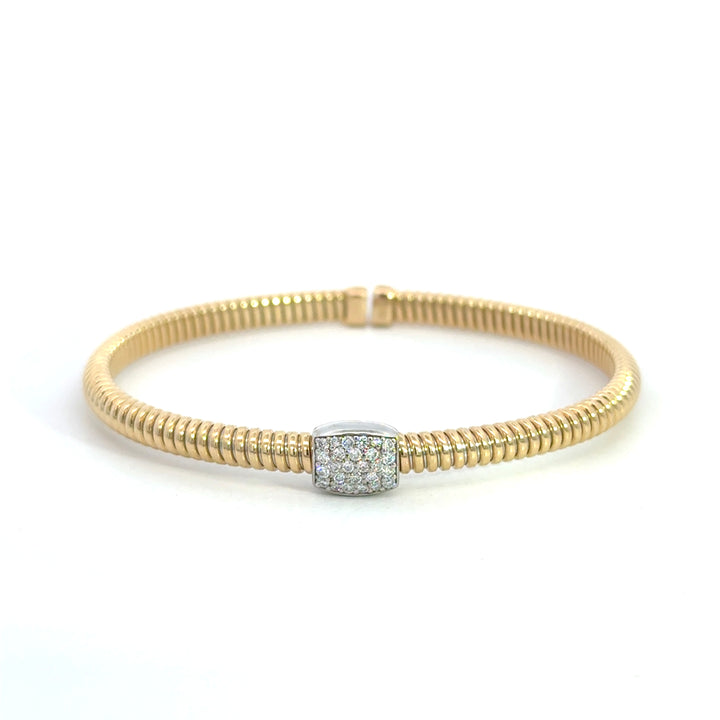 1 Diamond Section Tube Flex Bangle