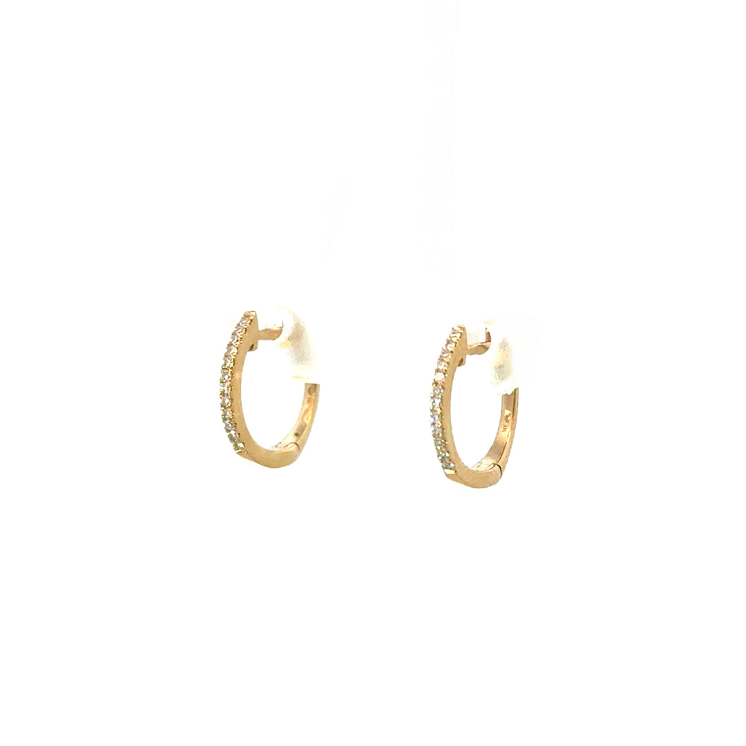 Yellow Gold Diamond Huggies