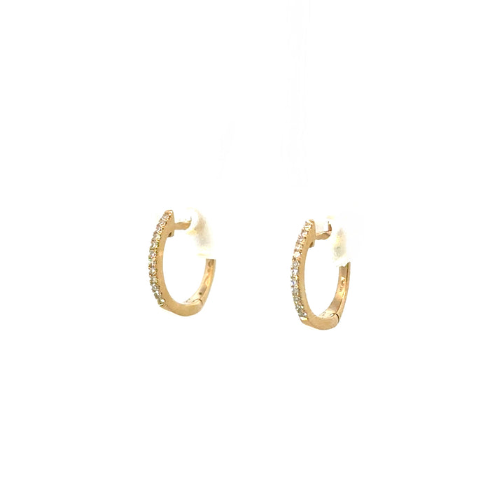 Yellow Gold Diamond Huggies