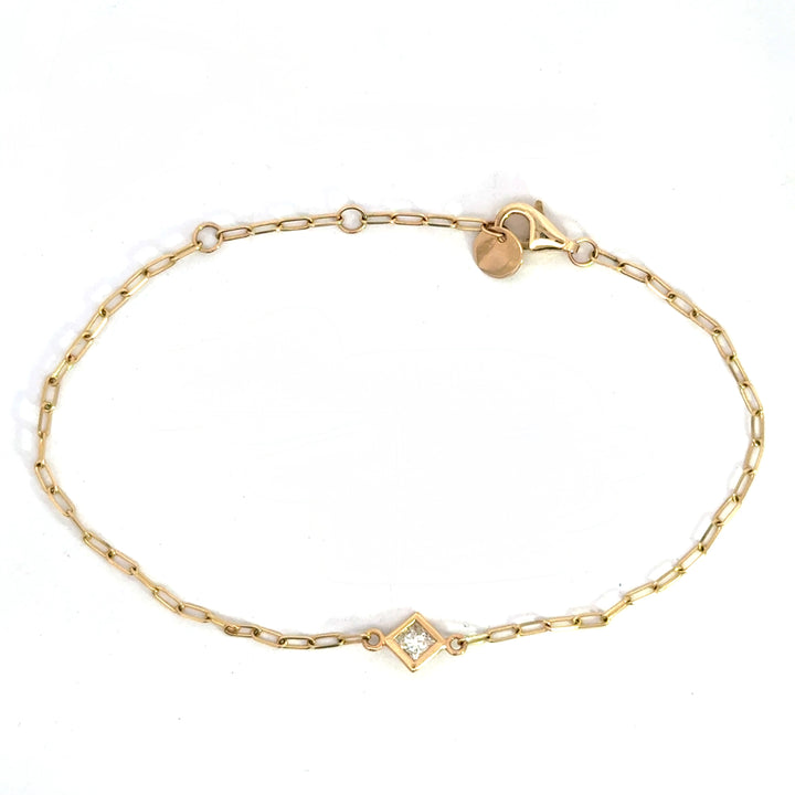 Princess Cut Diamond Paper Clip Bracelet