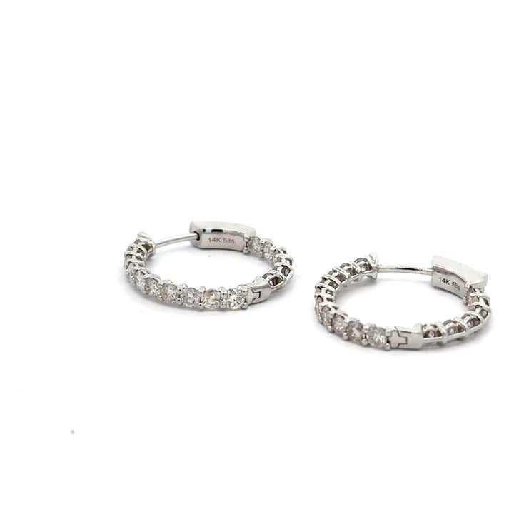 White Gold Diamond Hoops 1.75 ctw