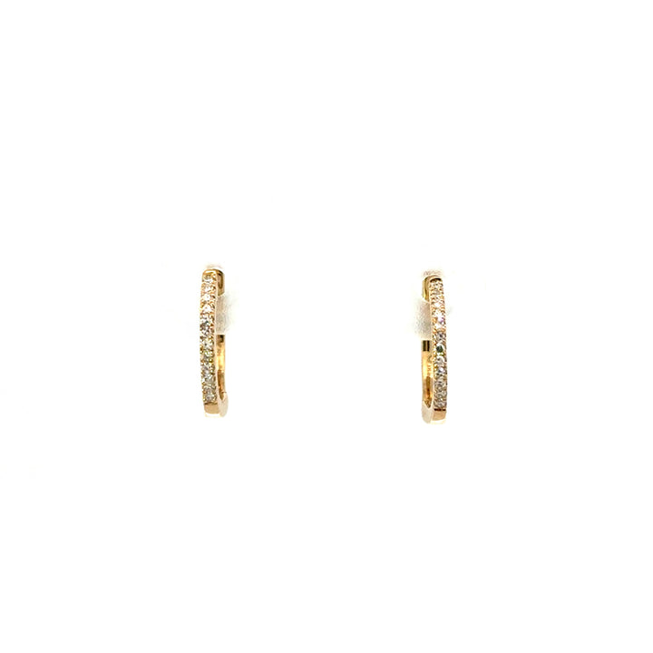 Yellow Gold Diamond Huggies