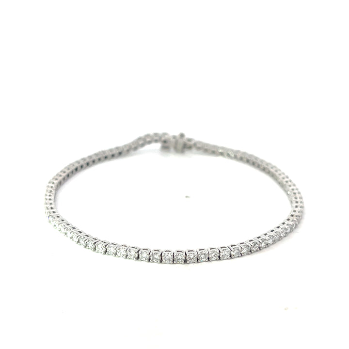 14k White Gold 2.9 ctw Diamond Tennis Bracelet