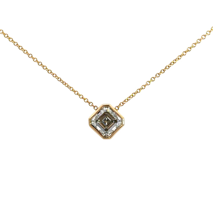 14k Yellow Gold Lab Grown Diamond Rose Necklace
