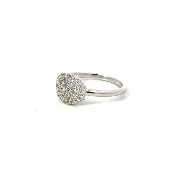 14k WG Oval Diamond Pave Ring