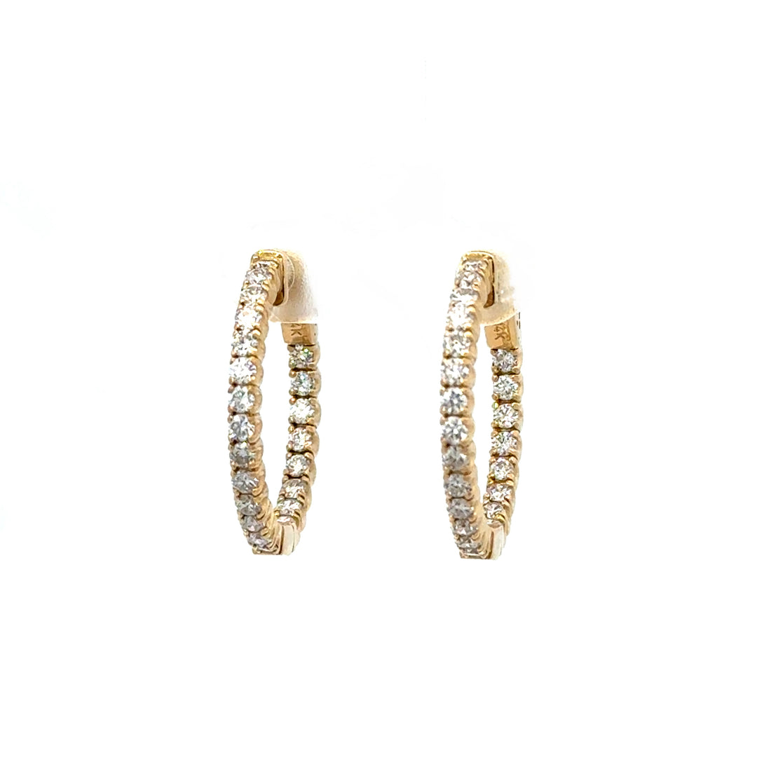 Inside out 1.0 ctw Diamond Hoops