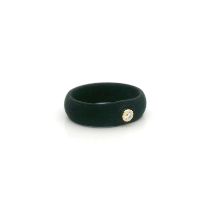 Black Smaller Diamond Silicone Ring