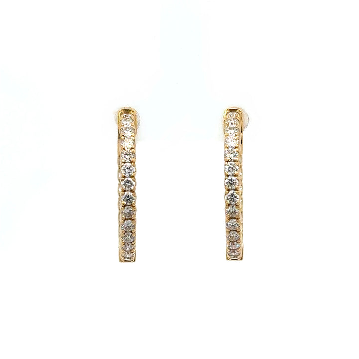 Inside out 1.0 ctw Diamond Hoops