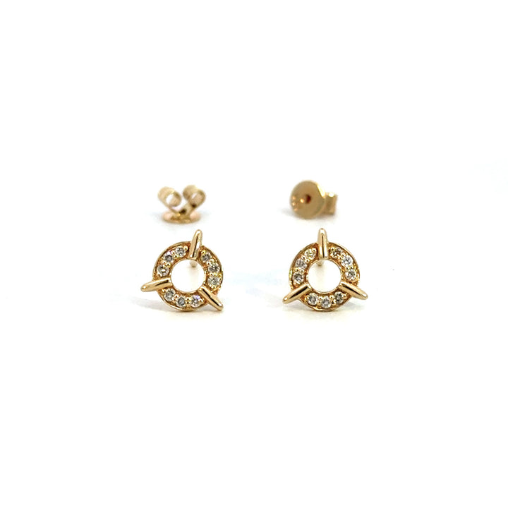 Circle Bar Diamond Studs