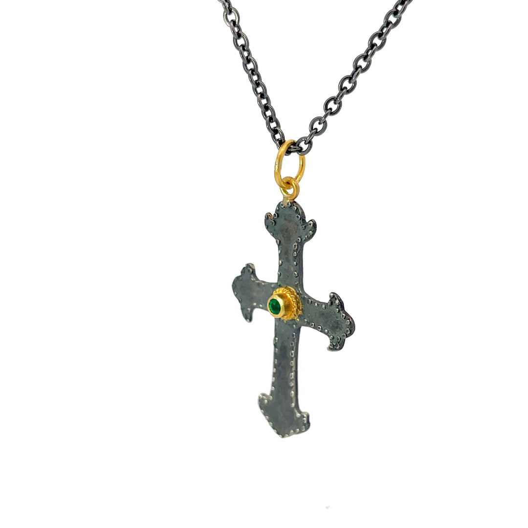 Emerald Cross Necklace