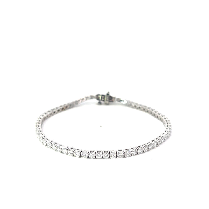 14k White Gold 4.17 ctw Diamond Tennis Bracelet