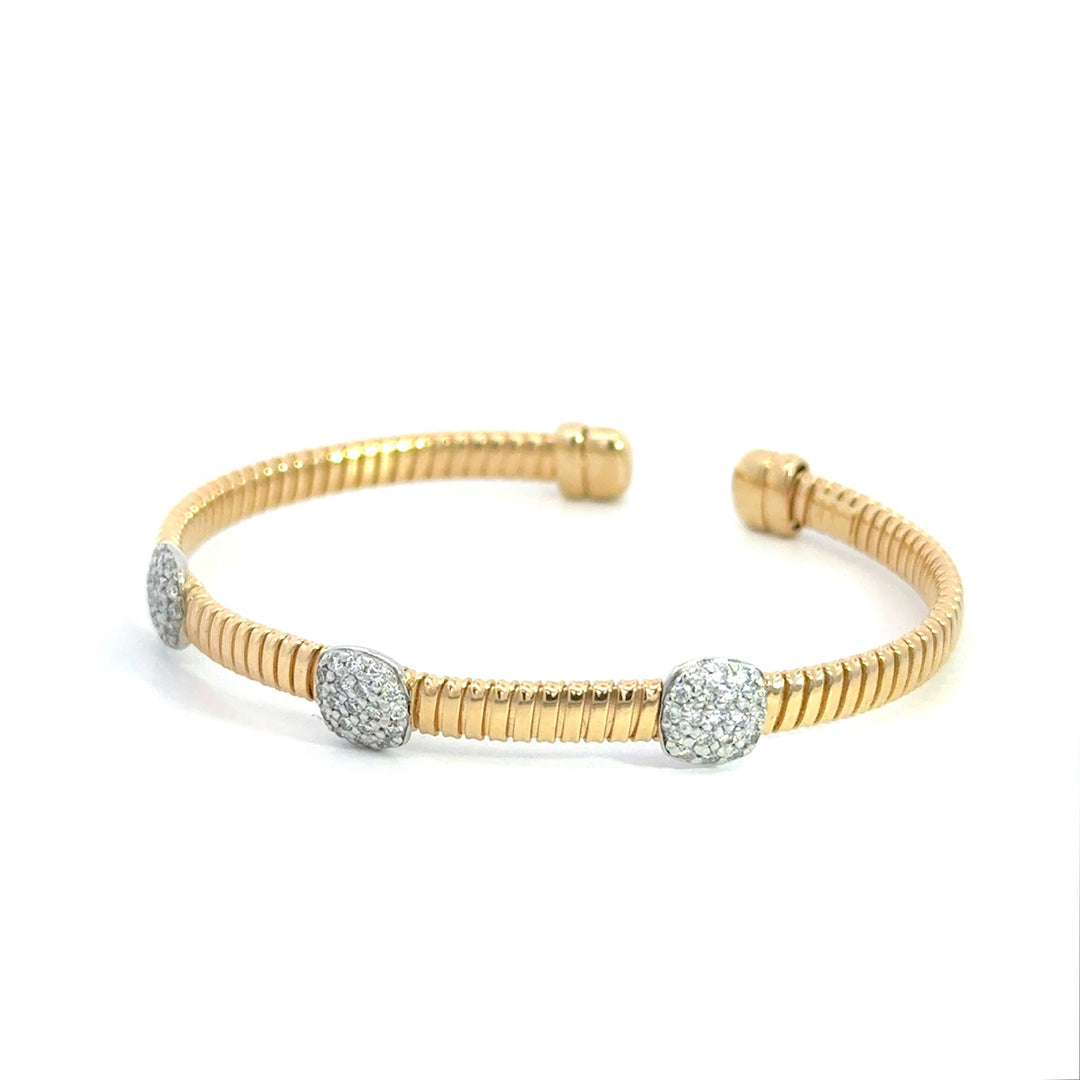 3 Diamond Section Flex Bangle