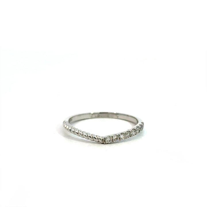 White Gold Diamond Rope Stack Ring