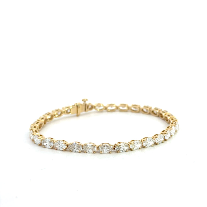 14k Yellow Gold Oval Diamond Tennis Bracelet
