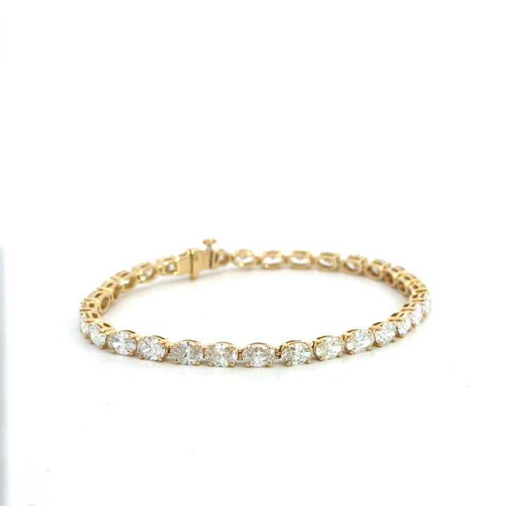 14k Yellow Gold Oval Diamond Tennis Bracelet