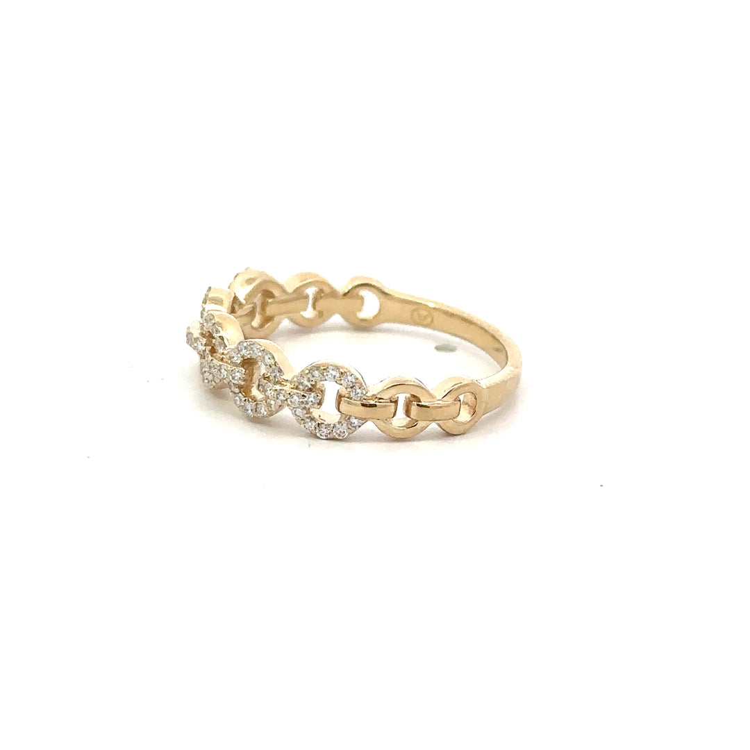 Diamond Round Link Ring