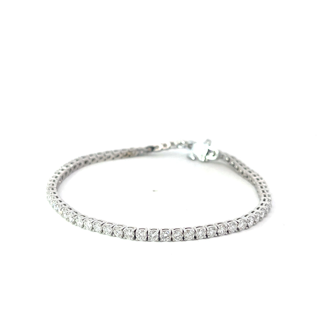 14k White Gold 4.17 ctw Diamond Tennis Bracelet