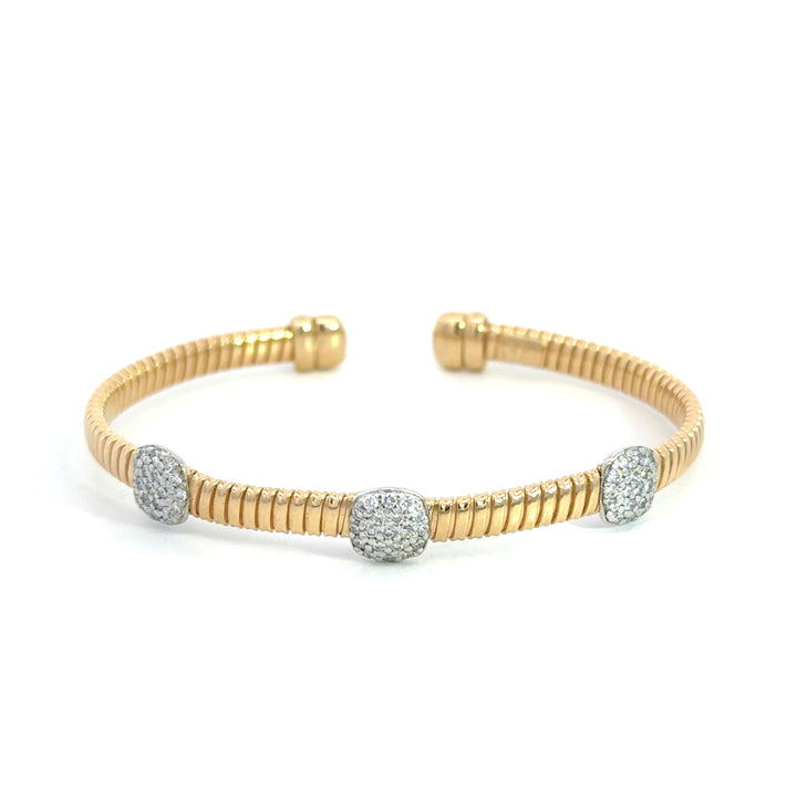 3 Diamond Section Flex Bangle