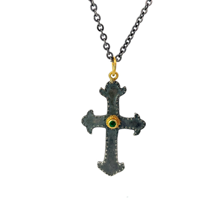 Emerald Cross Necklace