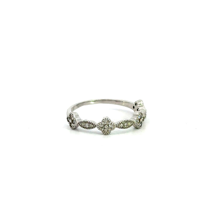 White Gold Clover Ring