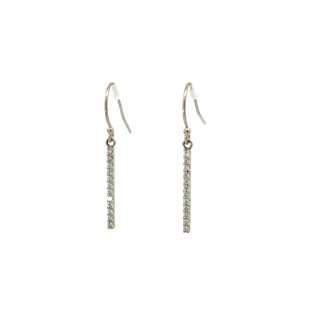 Diamond Dangle Bar Earrings