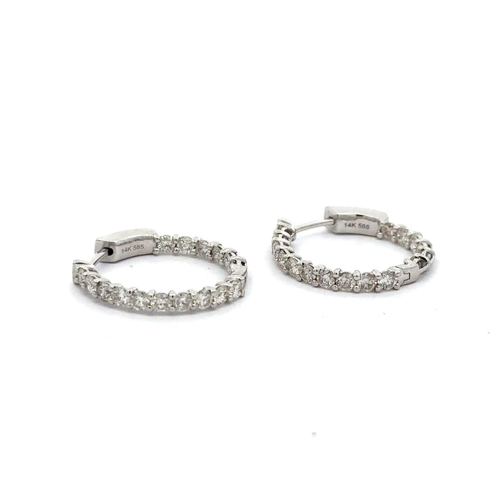 White Gold Diamond Hoops 1.75 ctw