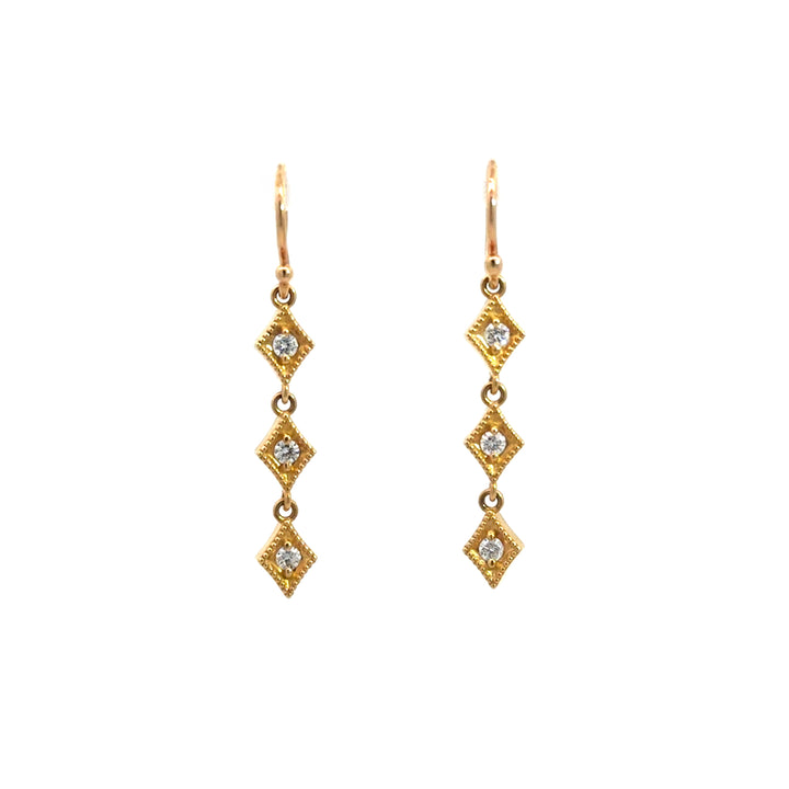 Triple Diamond Kite Earrings