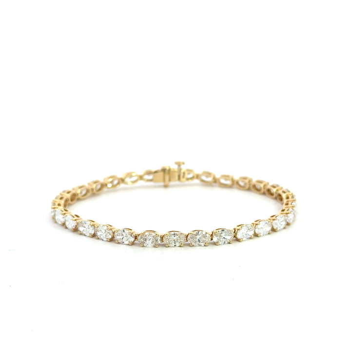 14k Yellow Gold Oval Diamond Tennis Bracelet