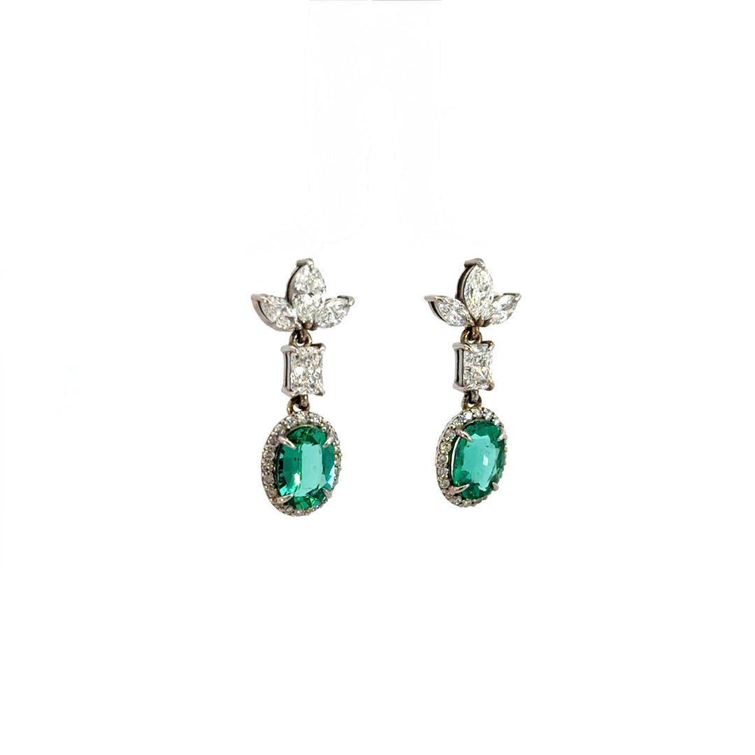 Oval Emerald Earrings