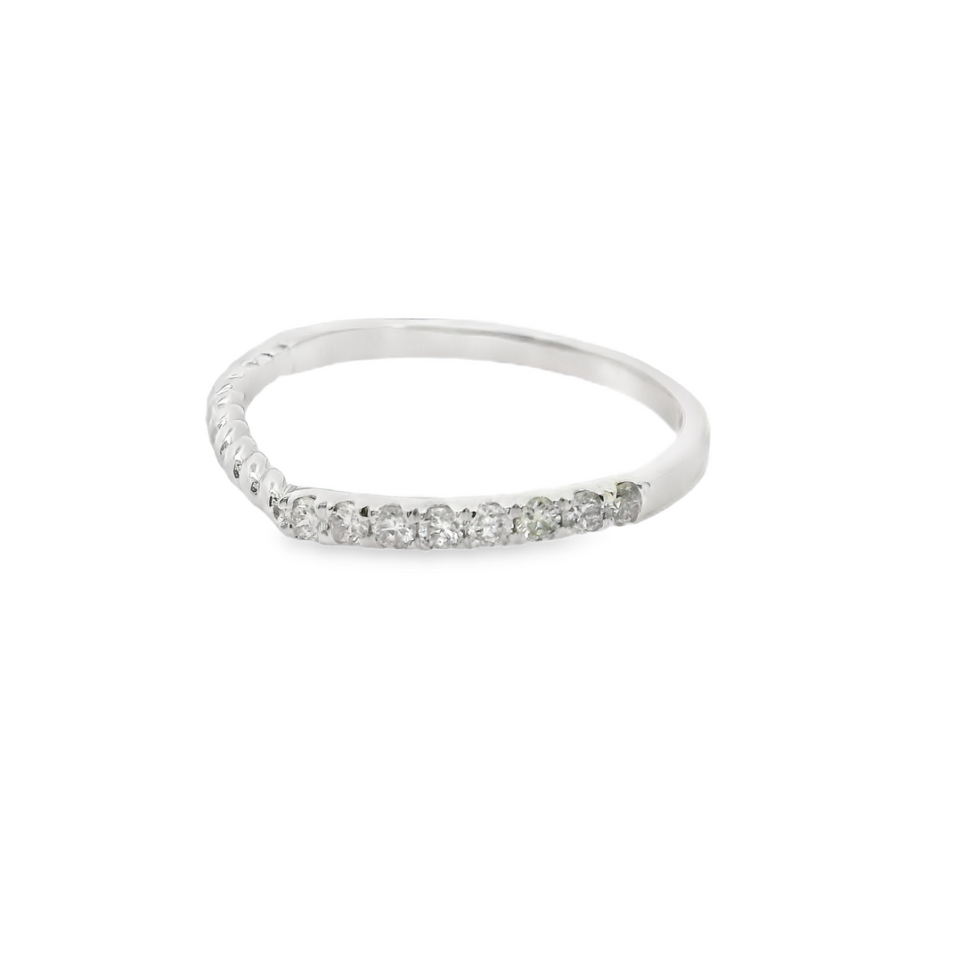 White Gold Diamond Rope Stack Ring