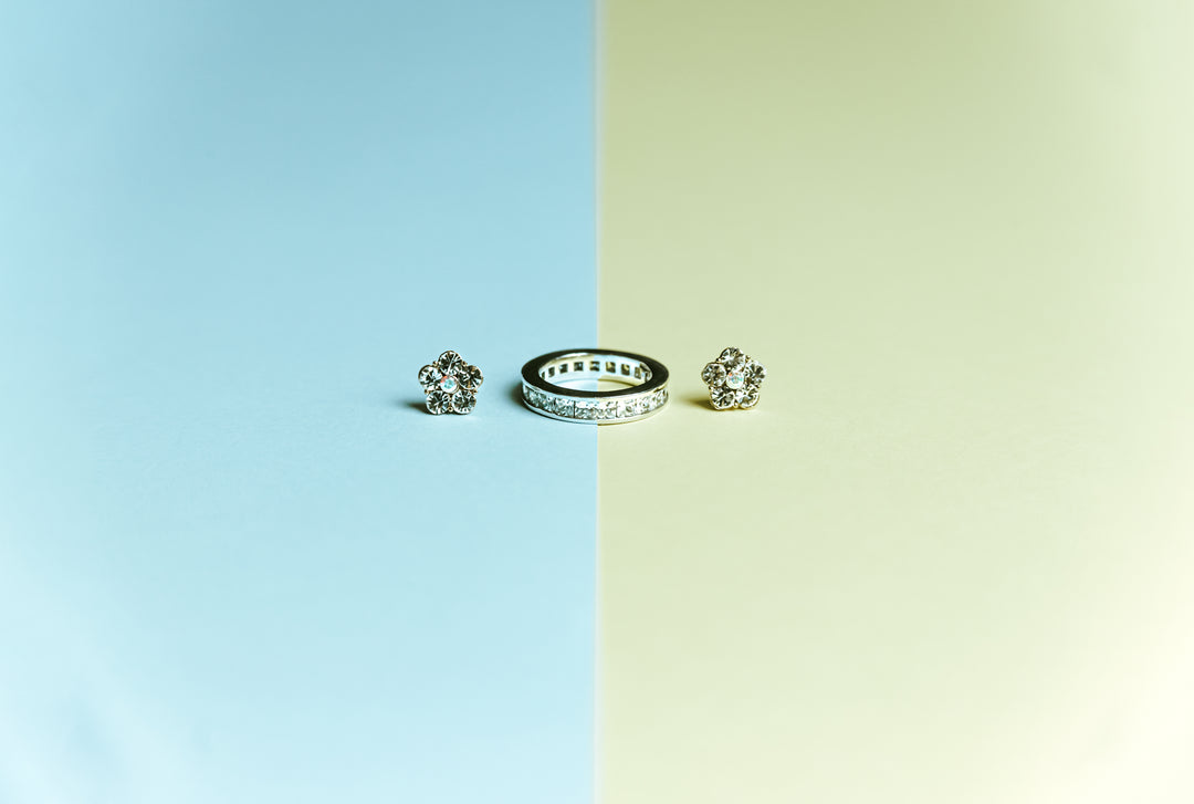 diamond earrings and ring