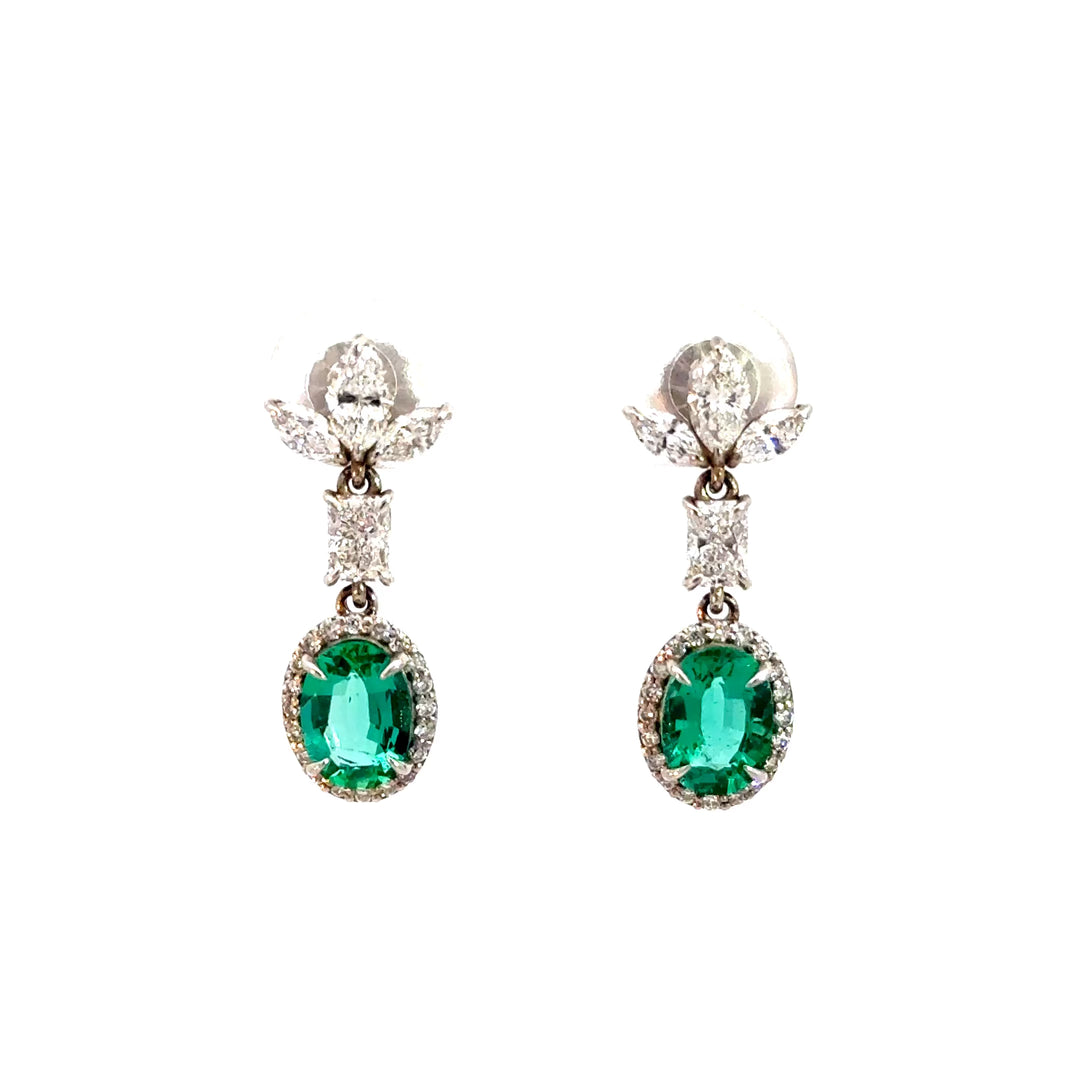 Oval Emerald Earrings