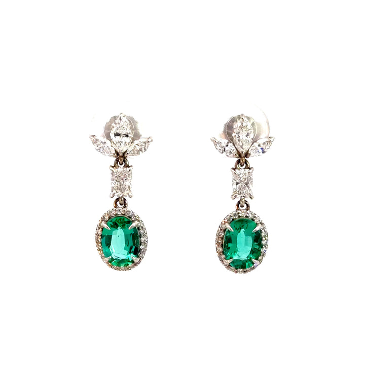 Oval Emerald Earrings