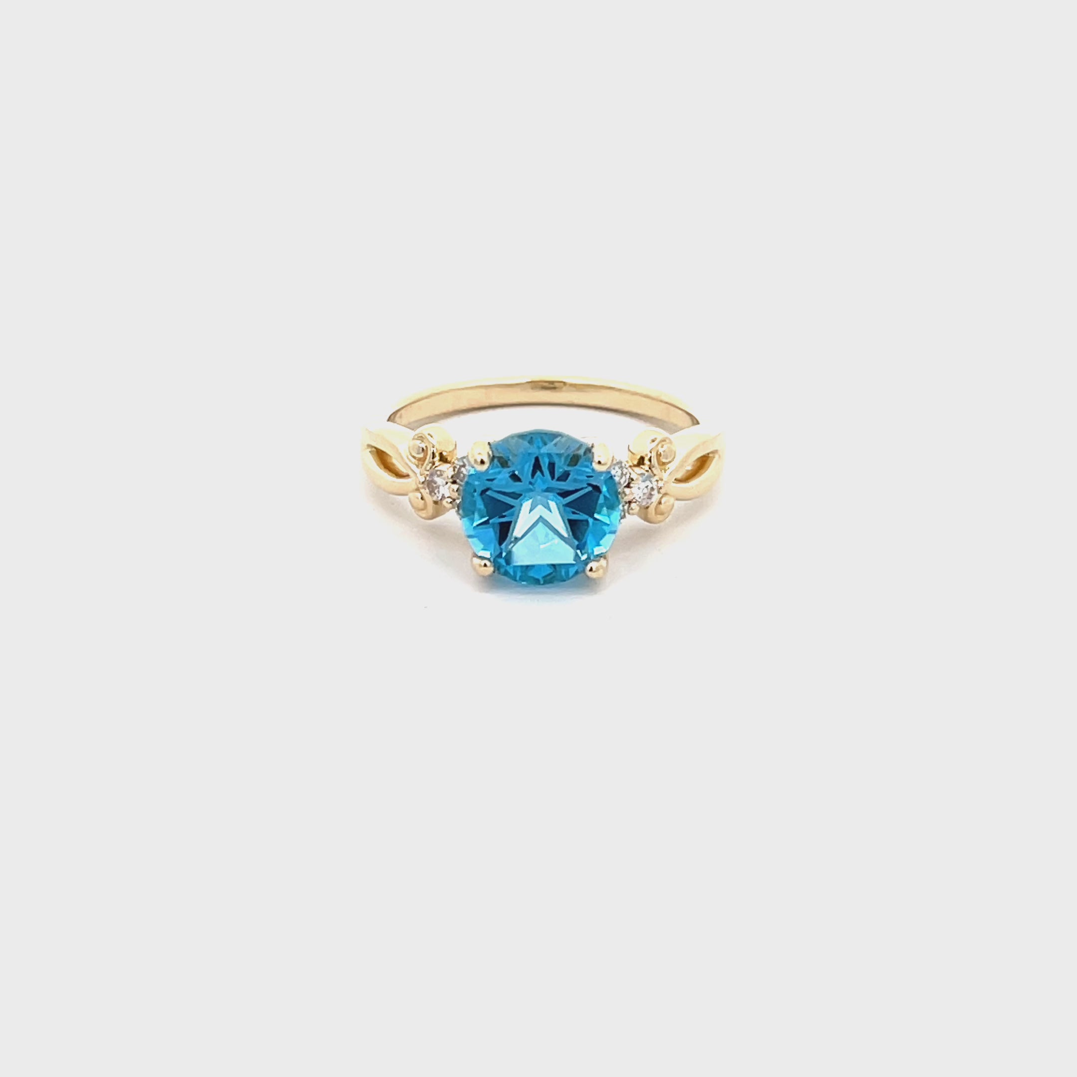 &*&様 BlueTopaz　goldring　Priceless Fine 14K Gold Blue Topaz Diamond Halo Cluster Ring – Boylerpf