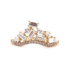 Load image into Gallery viewer, Marquise Round and Baguette Diamond Shadow Band Ring - CaleesiDesigns
