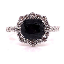 Load image into Gallery viewer, Grey Spinel Diamond Halo Ring - CaleesiDesigns
