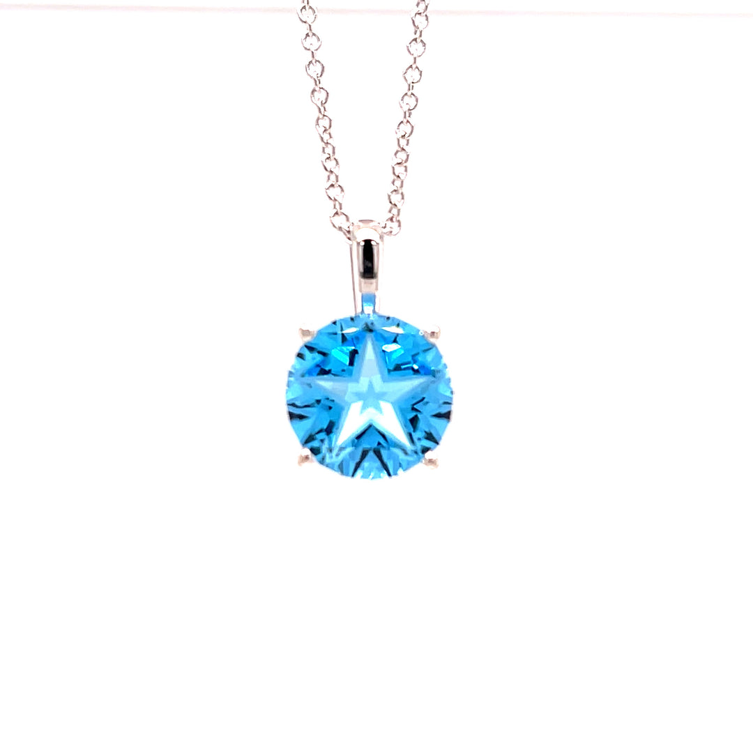 Texas Lone Star Cut Blue Topaz Necklace