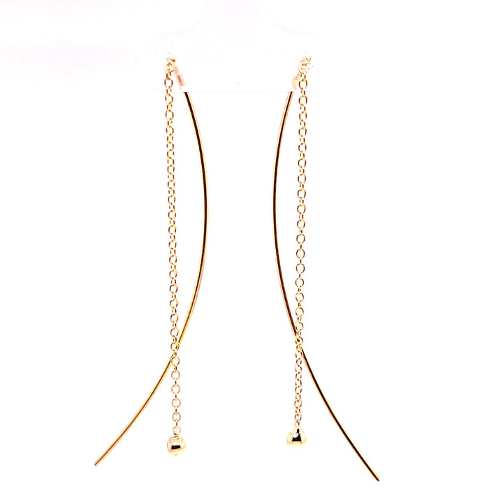 Yellow Gold Diamond Dangle Threader Earrings