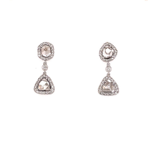 Sliced Diamond Drop Earrings - CaleesiDesigns