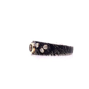 Rustic Citrine Diamond Bubblegum Ring