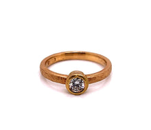 Load image into Gallery viewer, 18k Yellow Gold Lab Grown Diamond Textured Solitare Ring - CaleesiDesigns
