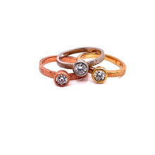 Load image into Gallery viewer, 18k Yellow Gold Lab Grown Diamond Textured Solitare Ring - CaleesiDesigns
